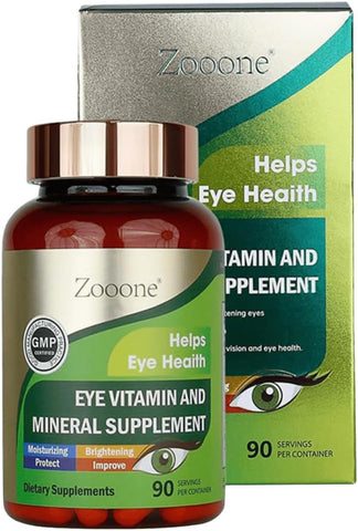Zooone- 90pcs Lutein Eye Vitamins Supplement for Macular Health and Dry Eye, Contains Lutein, Zinc, Vitamins C/E & Zeaxanthin to Support Eye Health